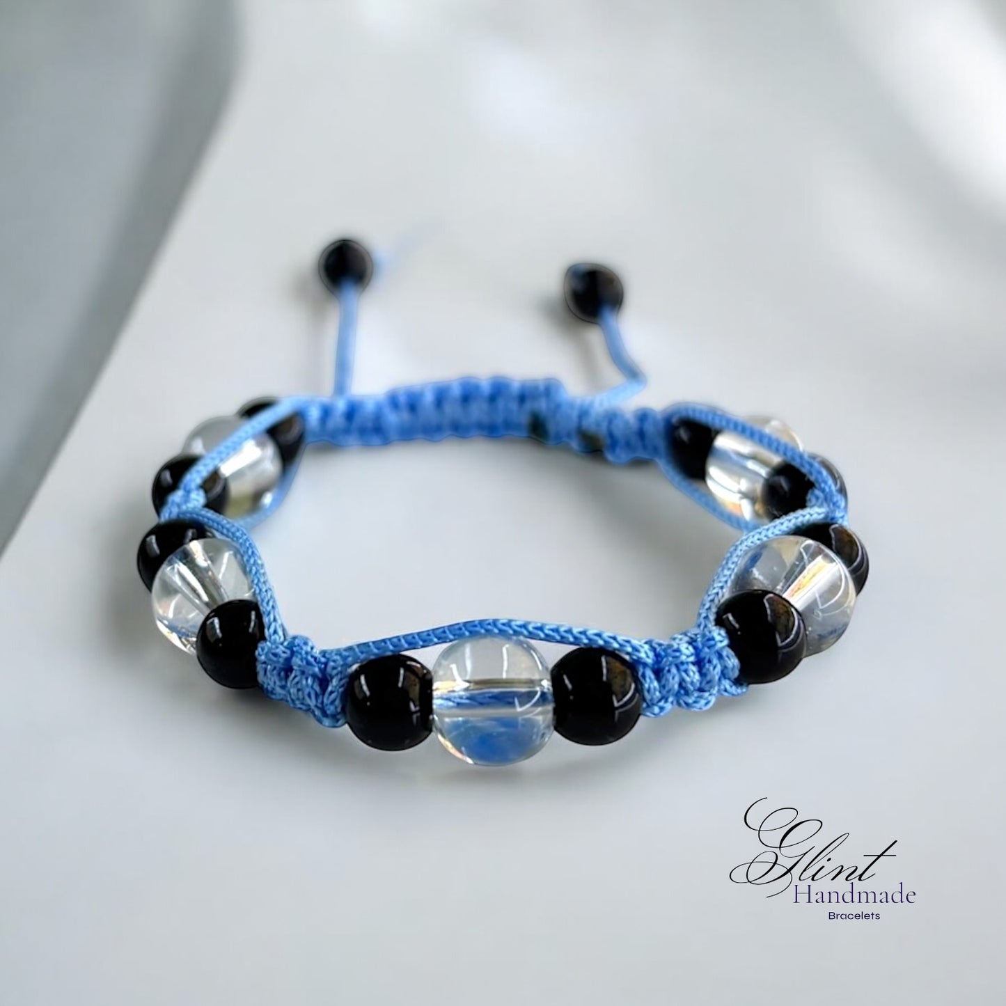 Celestial Harmony Blue Macrame Bracelet