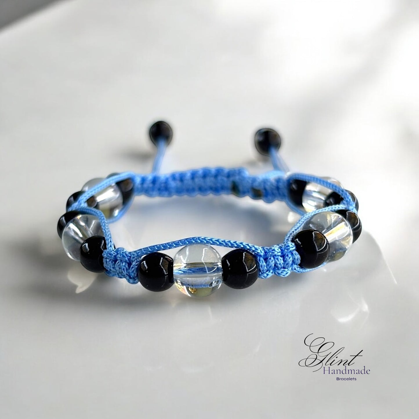 Celestial Harmony Blue Macrame Bracelet