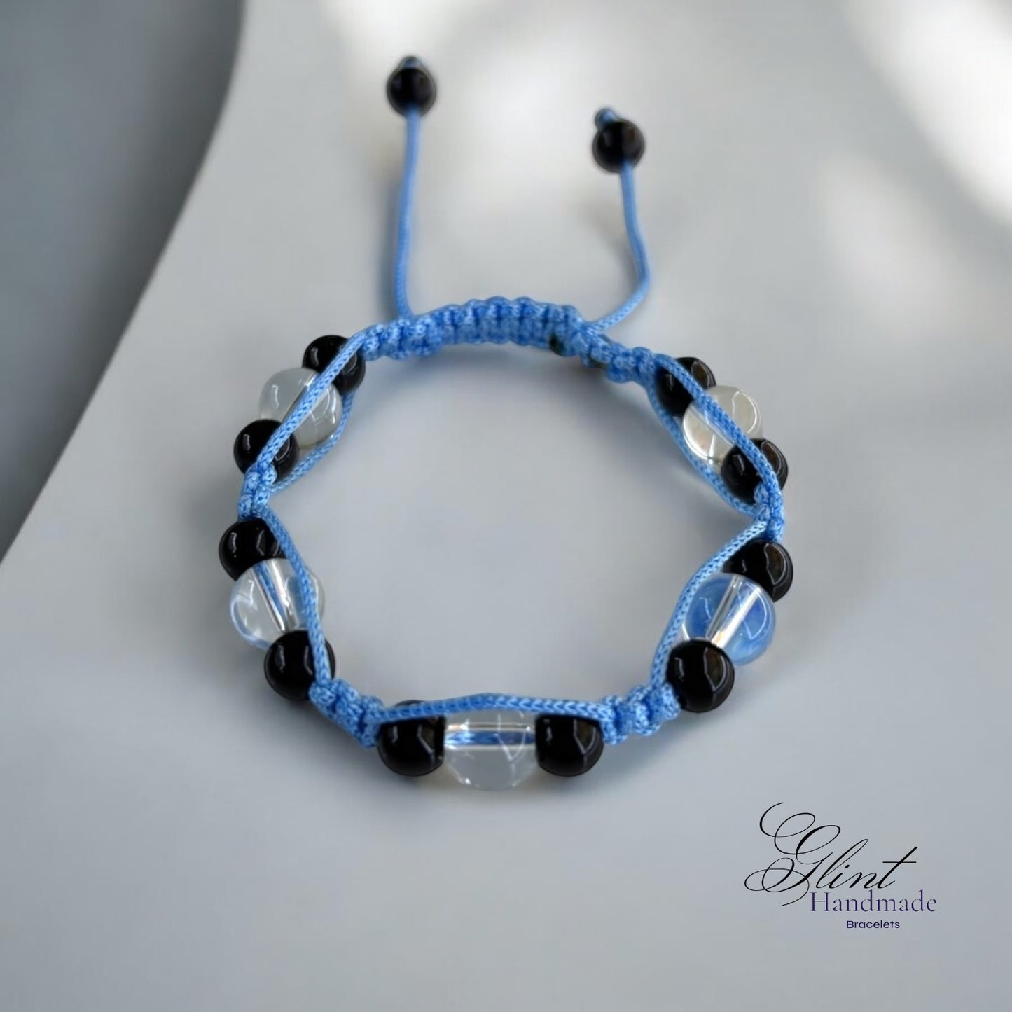 Celestial Harmony Blue Macrame Bracelet