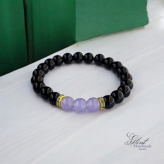 Black & Lavender Elegance Bracelet