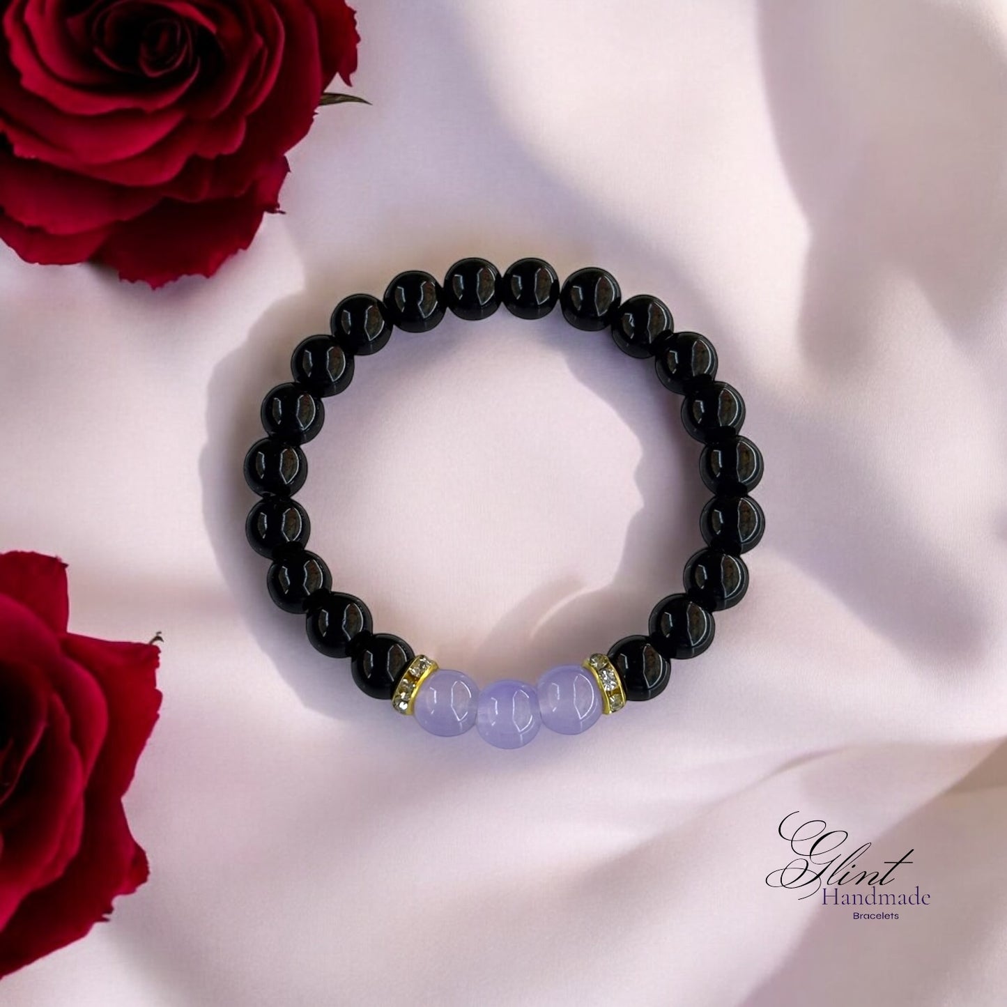 Black & Lavender Elegance Bracelet